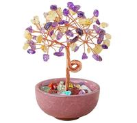 Pink Purple Crystal Tree for Home Office Decor,Crystal Tree of Life Healing Gift for Women,Mom,Sister,Energy Gemstone Bonsai for Housewarming Birthday,Feng Shui Positive Energy Crystals Ornaments Gift