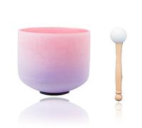 Pink Purple Gradient Crystal Yoga Bowl, E Note, Handmade, Meditation Props, Drive Negative Energy, Balance The Body, Relieve Fatigue And Anxiety, Suitable For Beginners A,12 Inches