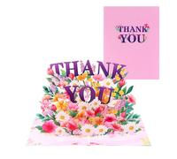 Pink & Purple Grateful Blooms Pop Up Thank You Card
