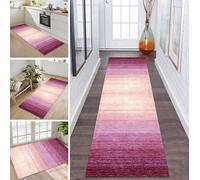 Pink & Purple Hallway & Kitchen Carpet Runner - 80 x 300 cm Non-Slip Washable Dirt Trapper Mat Sold by the Metre for Bedroom, Living Room, Dining Room