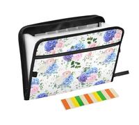 Pink Purple Hydrangea Orchid Expanding File Folder A4,13 Pockets File Organiser, Paperwork A4 Plastic Wallet Document Storage Expander for School,Office and Home