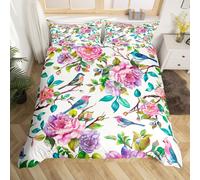 (Pink Purple, King(No Comforter)) Homewish Mandala Bedding,Boho Flower Bed Set for Kids Girls,Rainbow Vintage Floral Duvet Cover Double,Plant Botanical Bed Cover,Bohemian Style