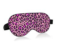 Pink Purple Leopard Breathable Sleeping Eyes Mask, Cool Feeling Eye Sleep Cover for Summer Rest, Elastic Contoured Blindfold for Women & Men Travel