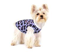 Pink Purple Leopard,Cotton Sleeveless Pet T-Shirt Soft Stretchy Puppy Breathable Vest,L