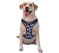 Pink Purple Leopard,Pet Harness,Adjustable Reflective Dog Harness,Pet Leash Vest,L
