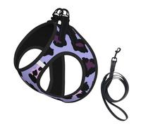 Pink Purple Leopard,Pet Harness,Adjustable Reflective Dog Harness,Pet Leash Vest,M