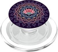 Pink & Purple Lotus Flower Mandala Meditation PopSockets PopGrip for MagSafe