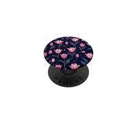 Pink Purple Tulips Dark Night Midnight Flowers Floral PopSockets Adhesive PopGrip