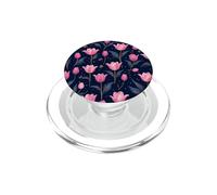 Pink Purple Tulips Dark Night Midnight Flowers Floral PopSockets PopGrip for MagSafe