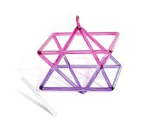 Pink-Purple Two-Tone Splicing Clear Water Hexaxed Star Quartz Pyramid 5-10 Inch Merkaba Sound Therapy Meditation Yoga Meditation Stress Relief Corner Frame Percuss,7 Inch