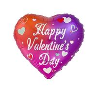 Pink Purple Valentines Day Heart Foil Balloon, 45cm