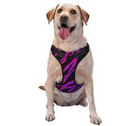 Pink Purple Zebra Stripe,Pet Harness,Adjustable Reflective Dog Harness,Pet Leash Vest,M