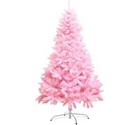 Pink PVC Artificial Christmas Tree, Hinged Metal Stand Perfect for Rooms, Bedroom, Party & Limited Space Decor(1.5m(4.9ft))