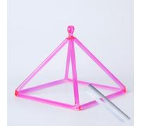 Pink Quartz Crystal Singing Pyramid Healing Hand Percussion Musical Instrument Yoga Bowl With Crystal Striker For Sound Healing Meditation,7 Inch