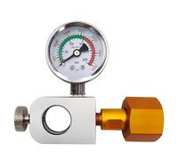 Pink Quick Connector CO2 Refill Fill Station Adapter Compatible with DUO CO3, Terra, Art, and Sodastream, CGA320 Copper Connector & Pressure Gauge Valve