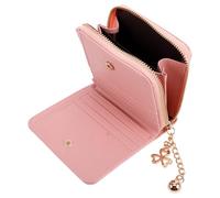 Pink Quilted Pu Leather Accordion Card Wallet for Women