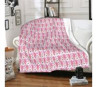 Pink Rabbit Monkeys Flannel Fleece Throw Blanket 60"X50" Ultra-Soft Cozy Fluffy Lightweight Blanket Fuzzy Plush Blanket for Couch Bed Sofa Home Bedroom Living Room Decor