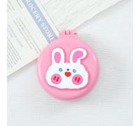 Pink Rabbits Travel Hair Brush Pocket Comb with Mini Mirror Portable Compact Folding Hair Brushes Round Mini Compact Massage Comb for Girls and Women, Styling Tools and Appliances, Hair Combs (2H965)