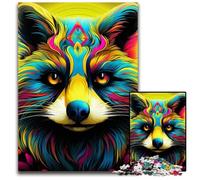 Pink Raccoon 1000Pc Adults Jigsaw Puzzle cardboard Jigsaw Perfect Home Or Office Decor, Ideal 26X38CM/10.23x14.96inch