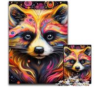 Pink Raccoon JigsawPuzzle 1000 Pieces for Adults Puzzles for Adults DIY Home Decor Gift, Brain Teaser Game 50x75CM/19.68x29.52inch