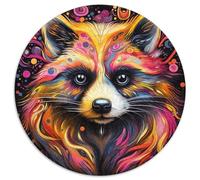 Pink Raccoon Paper Jigsaw Jigsaw Puzzles for Adults 1000 Piece Brain Teaser Game for Teenagers,Perfect 67.5x67.5cm