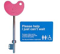 Pink Radar Disabled Toilet Key with ID Card | UK NKS Compatible | Braille Easy-Grip Head | Durable Steel