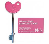 Pink Radar Disabled Toilet Key with Pink ID Card | UK NKS Compatible | Braille Easy-Grip Head | Durable Steel
