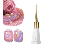 Pink Rainbow Cat Magnetic Eye Gel Nail Polish 10ml, Holographic Glitter Shimmer Soak Off UV/LED Gel for Nail Art Design Manicure Salon DIY Home