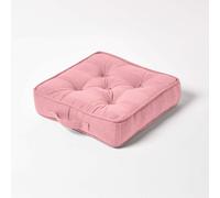 (Pink) Rajput Ribbed Cotton Floor Cushion
