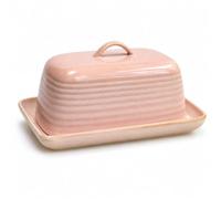 Pink Reactive Glaze Ceramic Butter Dish with Lid | Holds 250g | Dishwasher Safe | Scandi Home | Artisan Kitchen Gift
