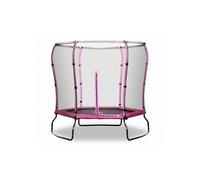 (Pink) Rebo 4.5ft Safe Jump Trampoline With HALO Safety Enclosure - 2 Colours