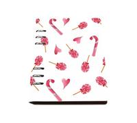 Pink Red Candy A5 Notebook, Pu Leather A5 Notebooks, Lined Paper Notebook Spiral Bound 180Pages/90Sheets, Note Book Lined for Study, Exercise Books for Work, Journaling Supplies Women Man