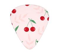 Pink Red Cherry Leaf,12 Pcs Guitar Pick,3 Different Thickness Plectrums for Acoustic Guitar Bass Ukulele (0.46mm 0.96mm 0.71mm)