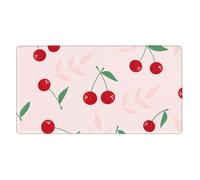 Pink Red Cherry Leaf,Mouse Pad Large Desk Pad Computer Keyboard Mouse Mat with Non Slip Rubber Base 40 x 70 cm