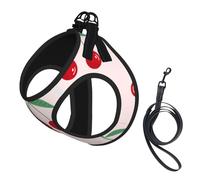Pink Red Cherry Leaf,Pet Harness,Adjustable Reflective Dog Harness,Pet Leash Vest,M