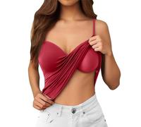 pink red cream Vest Tops Women UK with Built in Bra Cotton Adjustable Spaghetti Strap Square Neck Camisole Ladies Wirefree Support Yoga Pilates Sports Tank Top Basic Sleeping Traveling Cami Undershirt