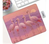 Pink Red-Crowned Crane Mouse Mat with Stitched Edges, Waterproof Mouse Pad for Computer Mice, Non-Slip Rubber Base Desk Mat, Improves Speed and Accuracy for Home, Office, Laptop 320x260x3mm d0d-288