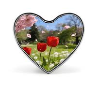 Pink Red Green White Button Pin Elegant Heart Lapel Pin Fashion Love Printed Brooch Badge Funny Enamel Pins Brooch Pins Pinback Button Badges for Bag Jacket Clothes Accessories