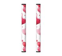 Pink Red Heart 2Pcs Refrigerator Door Handle Covers, Romantic Love Kitchen Appliance Handle Cover for Fridge Microwave Stove Oven Dishwasher Decor