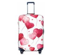 Pink Red Heart Suitcase Cover Luggage Protector, Romantic Love Elastic Luggage Covers Anti-Scratch Dustproof Luggage Sleeve Fits 25-28 Inch