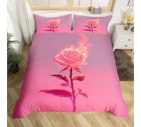 (Pink Red, King(No Comforter)) Coffee Gnome Bedding Set Double,Cartoon Gnome for Coffee Lovers Duvet Cover,Brown And White Gnome Comforter Cover for Kids Girls Boys Teens Cute