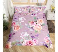 (Pink Red Purple, King(No Comforter)) Homewish Heart Double Duvet Cover Black Love Heart Bedding Set,Geometric Line Decor Comforter Cover Cute Heart Bed Set For Kids Boys Girls Teens