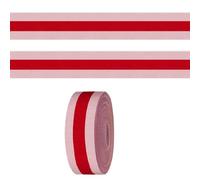 Pink Red Stripe Ribbon for Crafting Sewing, 3/5 Inch Grosgrain Ribbons for Gift Wrapping, Mental Health Awareness Ribbons for Hair Bow Accessories