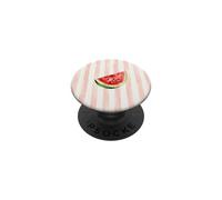 Pink Red Watermelon Stripe Summer Illustration Print PopSockets Adhesive PopGrip