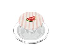 Pink Red Watermelon Stripe Summer Illustration Print PopSockets PopGrip for MagSafe