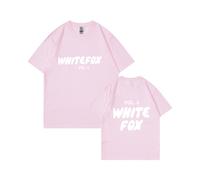 (Pink Red [White Label], S) Unisex Fashion Casual Short Sleeve T-Shirt, Independent Site Brand Logo Printed Cotton T-Shirt