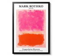 Pink & Red white - Mark Rothko, Fine Art Print, Abstract Expressionist Wall Art, Famous Painting Home Decor, Modern Art Gift Idea, Archival Matte, A5 (Framed) - 21x14.8cm