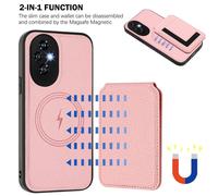 (pink, Redmi A4 5G) Magsafe 2 in 1 Detachable Huawei Wallet Case with Card Holder Magnetic Kickstand PU Leather Flip Cover For Honor X6B X7B X8B X9B Honor200 Play 8T