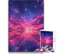 Pink Reflections Starry Sky Jigsaw Puzzles 1000 Pieces Cognitive Development Fun Game Special Thoughtful Celebration Present Size 38x52cm
