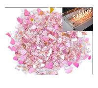 Pink Reflective Fire Glass 1kg Tempered glass For Fire Pits, Gas Fires And Ethanol Burners. Art and Crafts Sparkling Heat Resistant Glass By Firebrand Direct